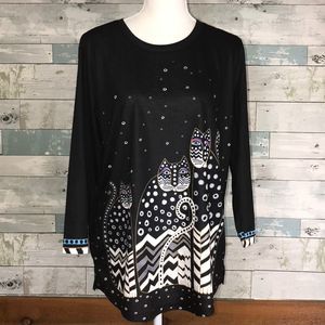 Laurel Burch cat blouse #493